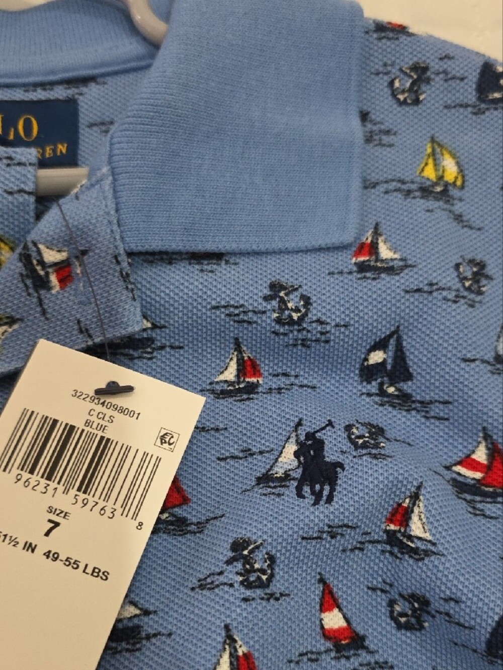 Polo by Ralph Lauren Light Blue Polo with Sailboat Print - Picture 4 of 4
